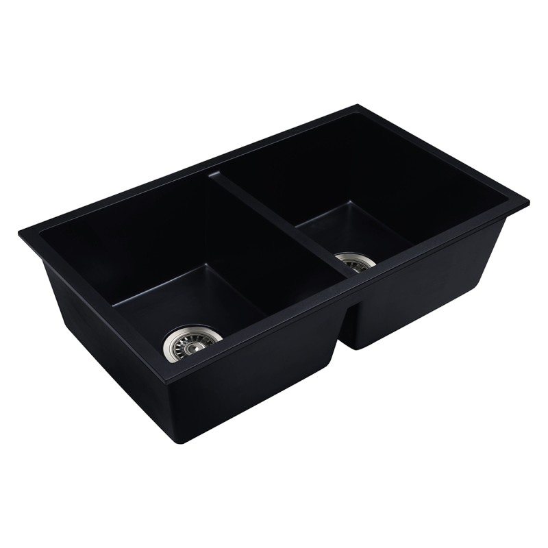 Baiachi Double Bowl Granite Kitchen Sink Black