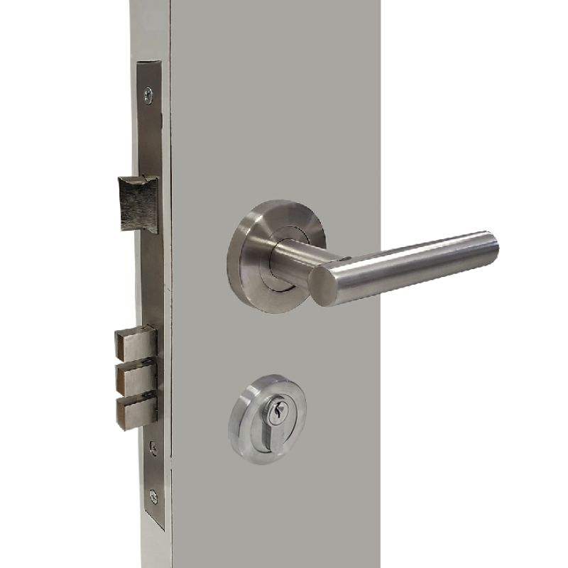 Mortice Lock Combo Set Entrance Entry Door Lever Escutcheon Euro Cylinder SS i