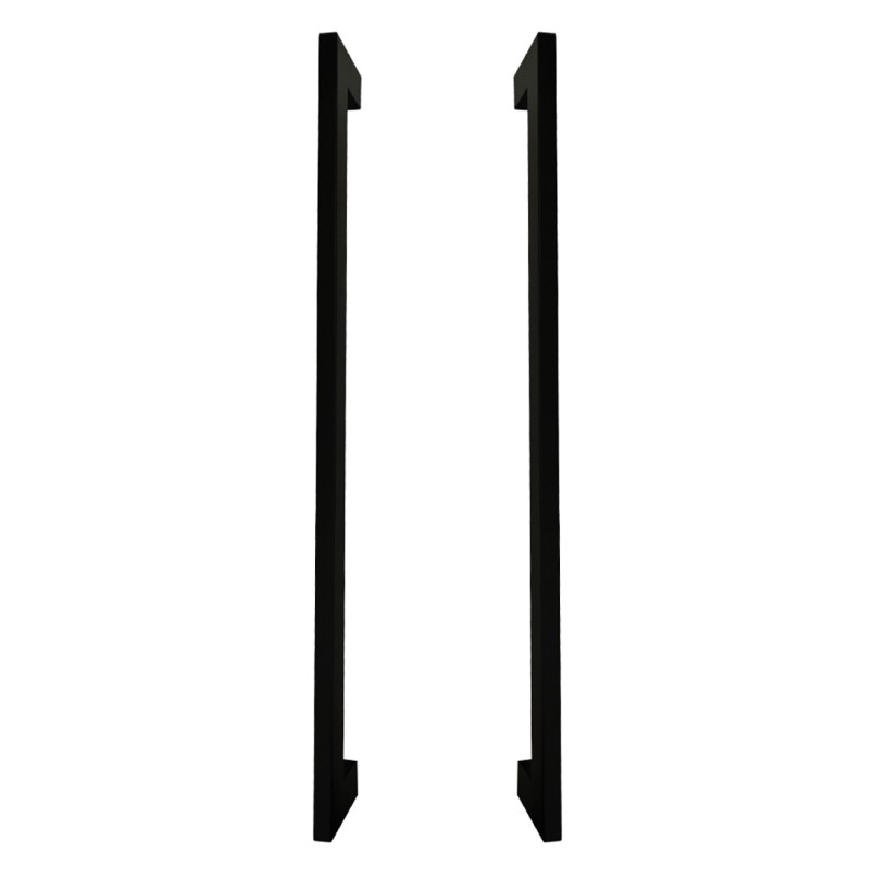 N2Lok Matte Black Thin Square Front Entrance Door Pull Handle Pair 2Dp10Mb