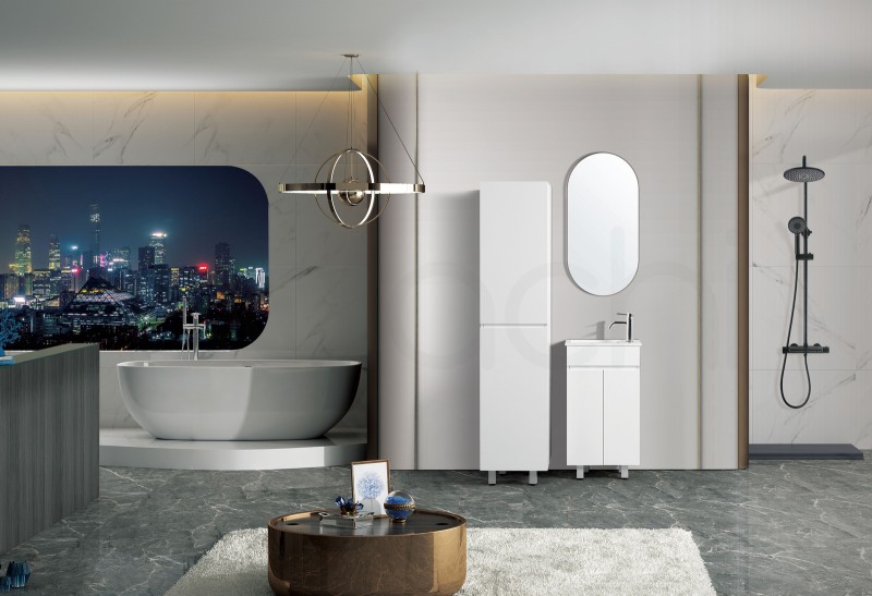 Jasmin 465mm Slim Line Narrow PVC Water Proof Bathroom Vanity Cabinet