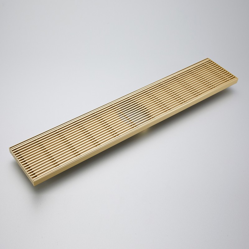 600mm Linear Heelguard Floor Waste Brushed Gold