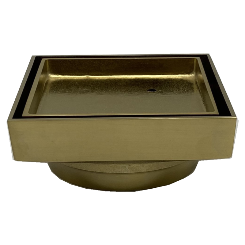 90mm Bathroom Shower Smart Tile Insert Floor Waste Drain Fits 100mm Brushed Gold Renst90-Bg