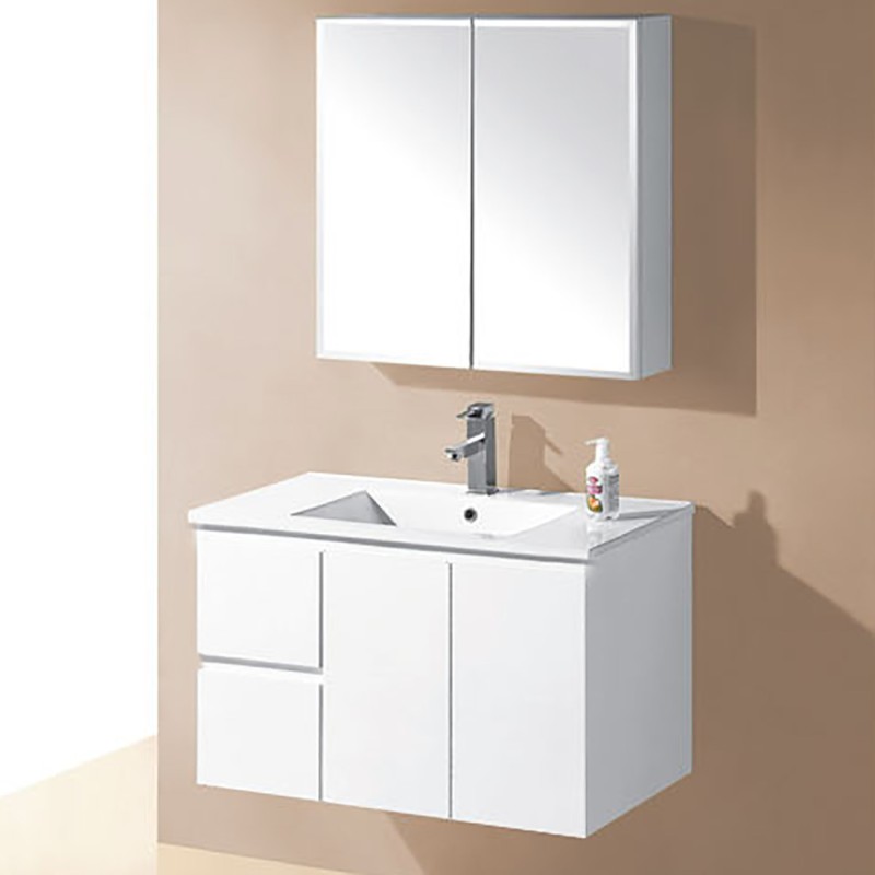 Ivana 900mm PVC Water Proof Wall Hung Bathroom Vanity Left Drawers