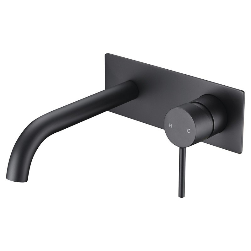 Ikon Hali Wall Mixer With Spout Matte Black