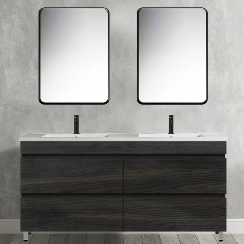 Vellena 1200mm PVC Water Proof Double Empire Oak Bathroom Vanity Cabinet