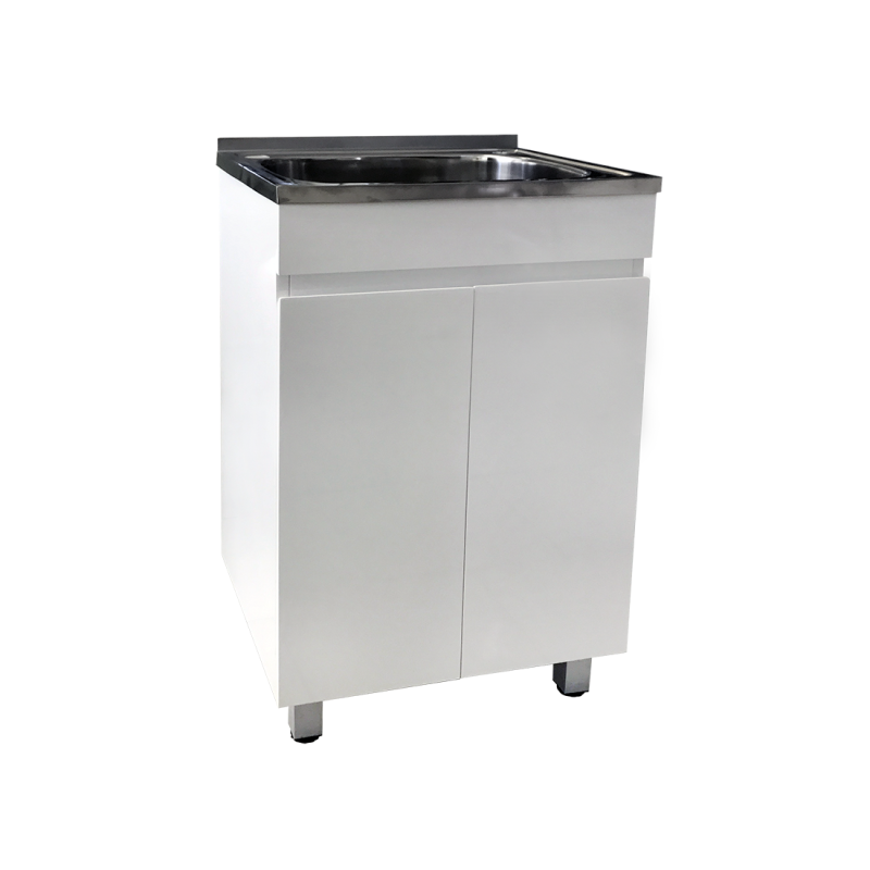 555X455mm 35L PVC Water Proof Laundry Tub Cabinet Stainless Steel Sink Ltpvc550