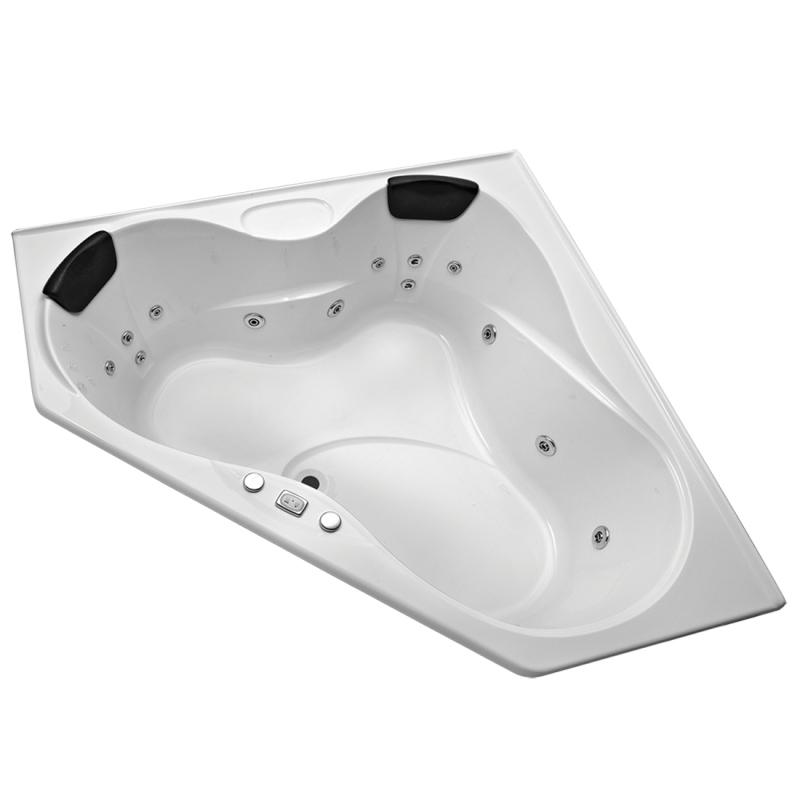Alcazar Acrylic Corner Spa Bath 16 Jets 1515 X 1515 X 500mm