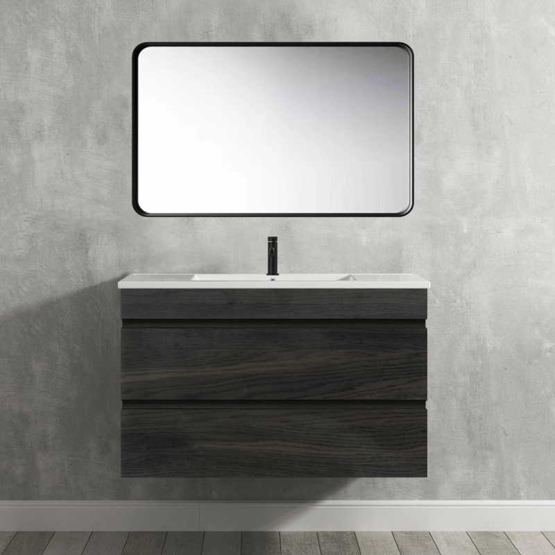 Vellena 900mm PVC Water Proof Empire Oak Wall Hung Bathroom Vanity Cabinet