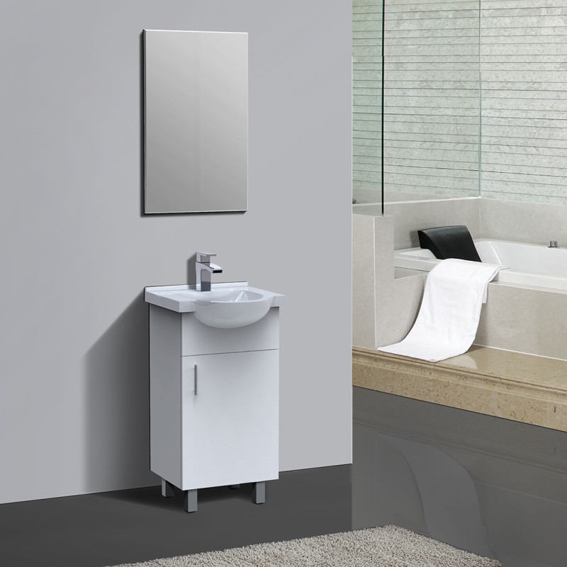 Alison 450mm PVC Water Proof Bathroom Vanity Semi Recess Ceramic Wash Basin Sink