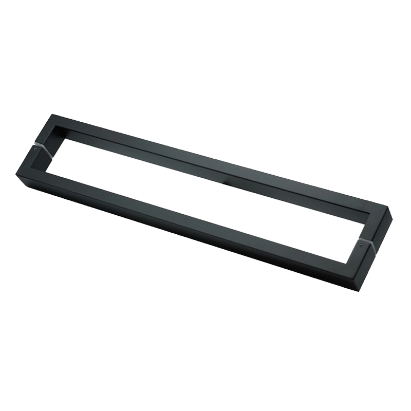 620mm Entrance Door Pull Handle Entry Pair Stainless Steel Matte Black Square