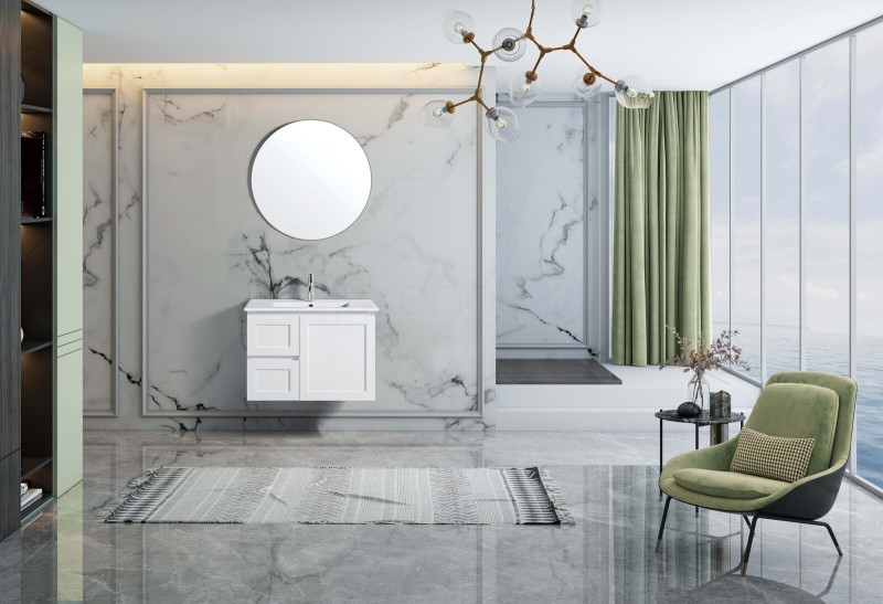 Shaker 750mm PVC Wall Hung Bathroom Vanity