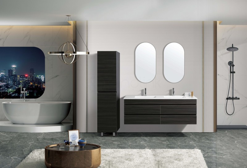 Vellena 1200mm PVC Empire Oak Wall Hung Bathroom Vanity