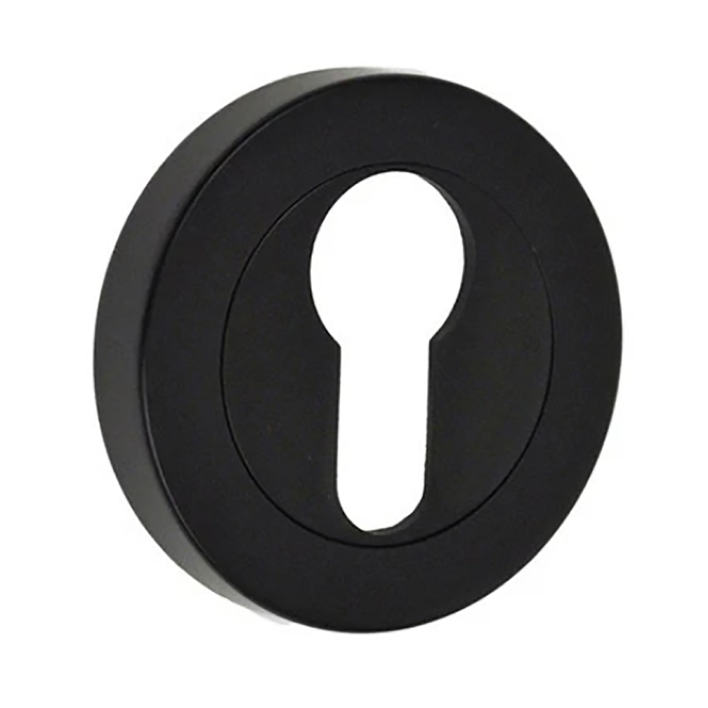 Nidus 52mm Euro Cylinder Door Escutcheon Round Rose Matte Black Meesc52Bl