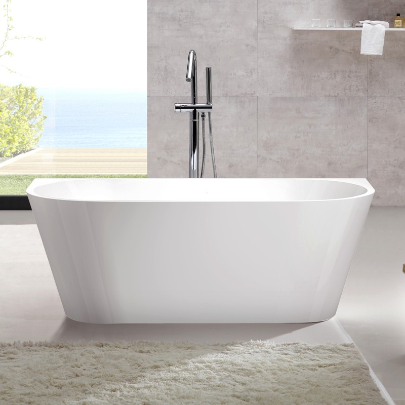 Bathroom Free Standing Bath Tub 1300X700X600 Back To Wall Freestanding Ren191