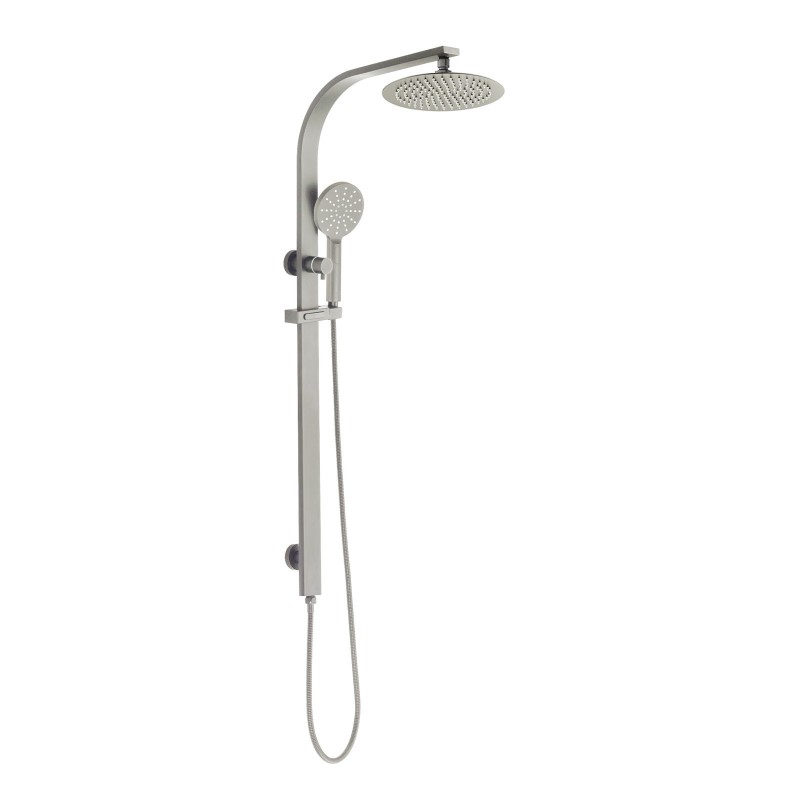 Multi-Function Sliding Shower With Overhead Rain Shower Combo Brushed Nickel