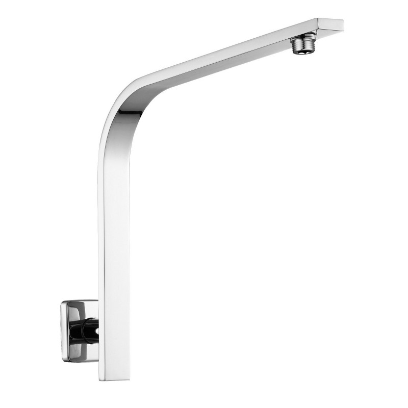 Square Curve High Rise Wall Shower Arm Chrome