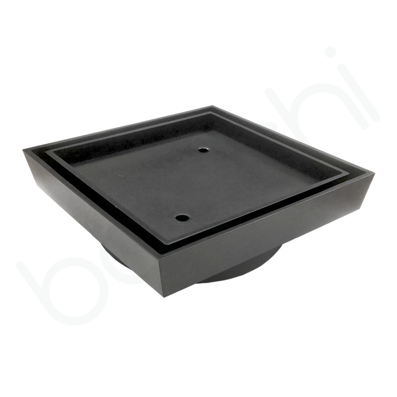 115mm Square Tile Insert Floor Waste Gun Metal