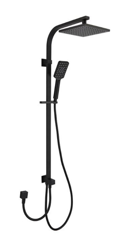 Eden Square Multi Function Double Hose Shower Set Matte Black