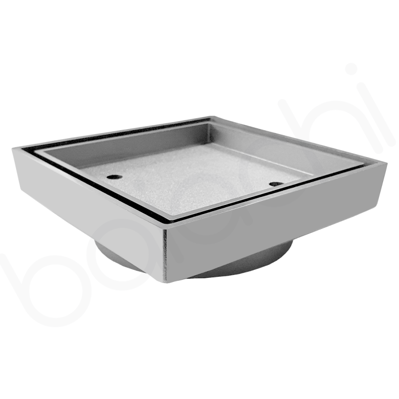 115mm Square Tile Insert Floor Waste Chrome