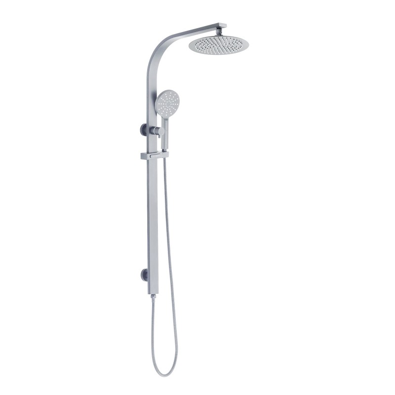 Multi-Function Sliding Shower With Overhead Rain Shower Combo Chrome