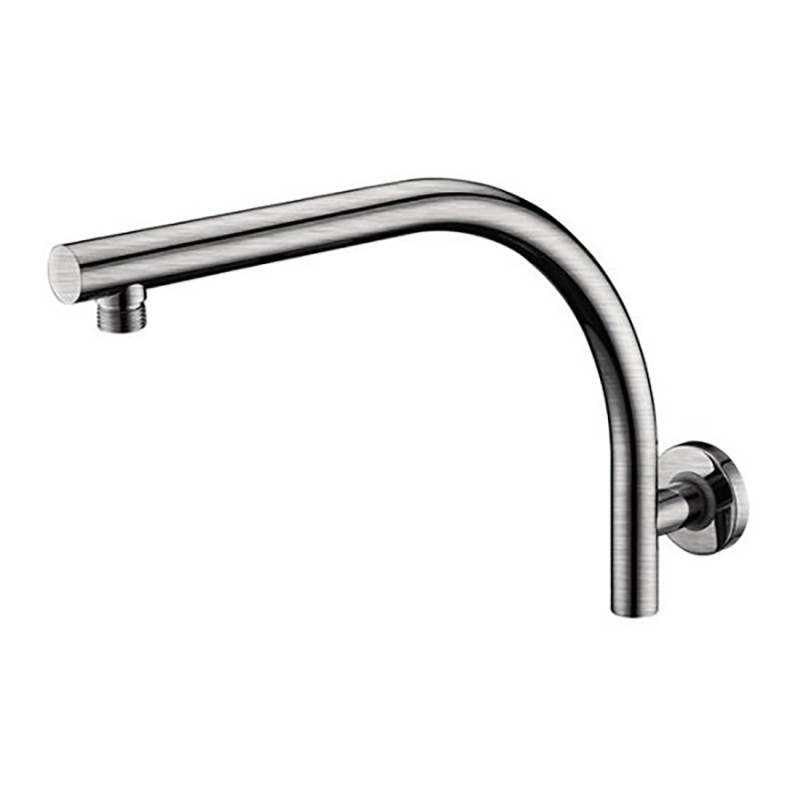 Rund Round Curve High Rise Wall Shower Arm Brushed Nickel
