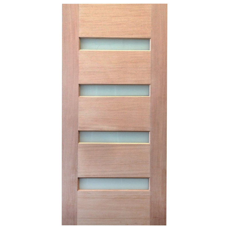 920X2040X40mm Entrance Solid Timber Veneer External Front Entry Door Glass 030