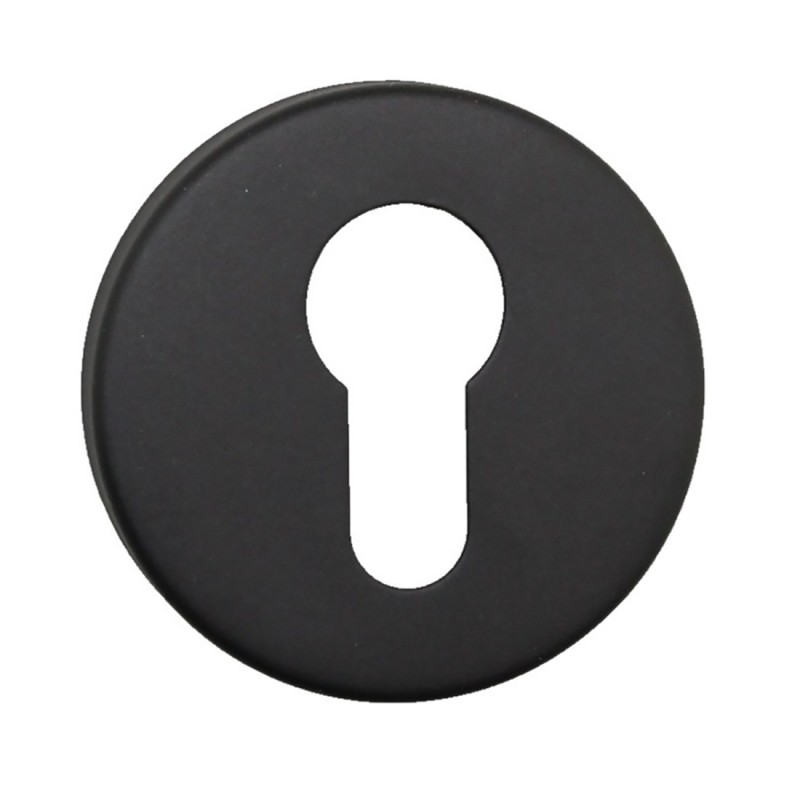 N2Lok 65mm Euro Cylinder Entrance Door Escutcheon Round Matte Black 56-65Ermb