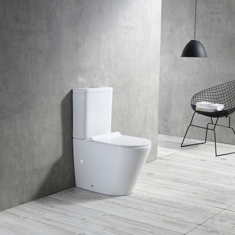 Trino Rimless Bathroom Toilet Suite Ceramic Back To Wall Soft Close Seat Ren05