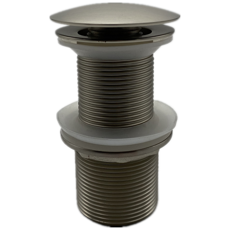 Brushed Nickel Bathroom Vanity Mushroom 32mm Non-Overflow Pop Up Plug Waste Brass Adapter