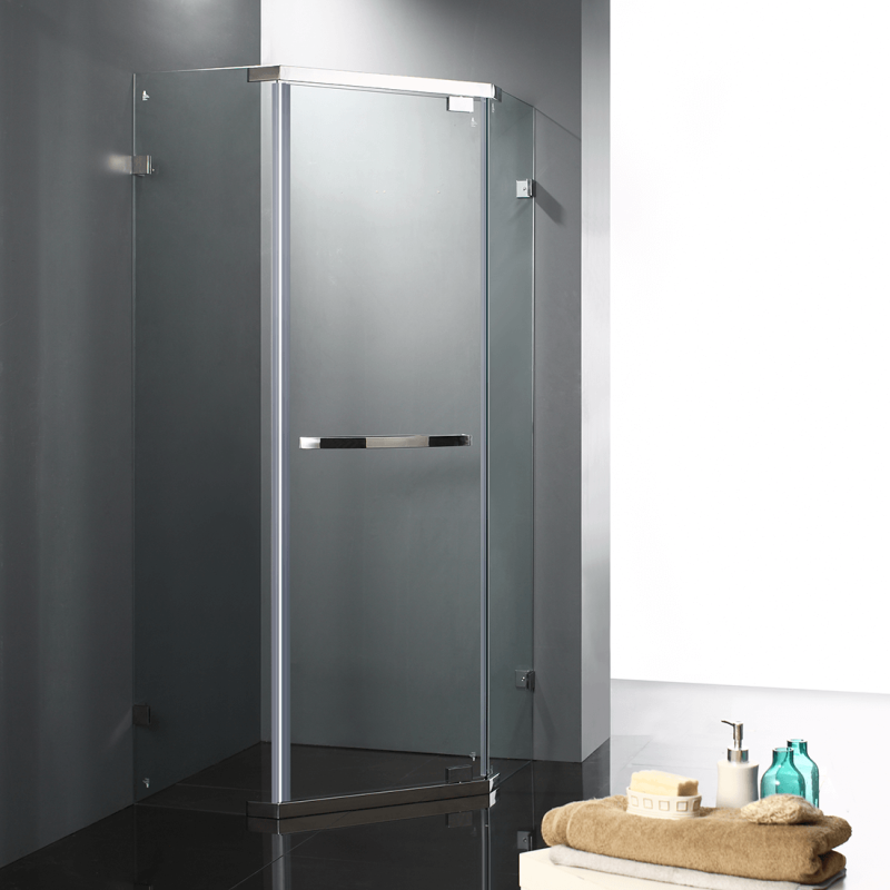 Frameless Shower Screen 900x900mm Diamond Chrome