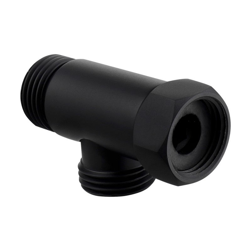 1/2" Union BSP FMM Thread Tee Type 3 Way Brass Pipe Fitting Adapter Coupler Connector Matte Black