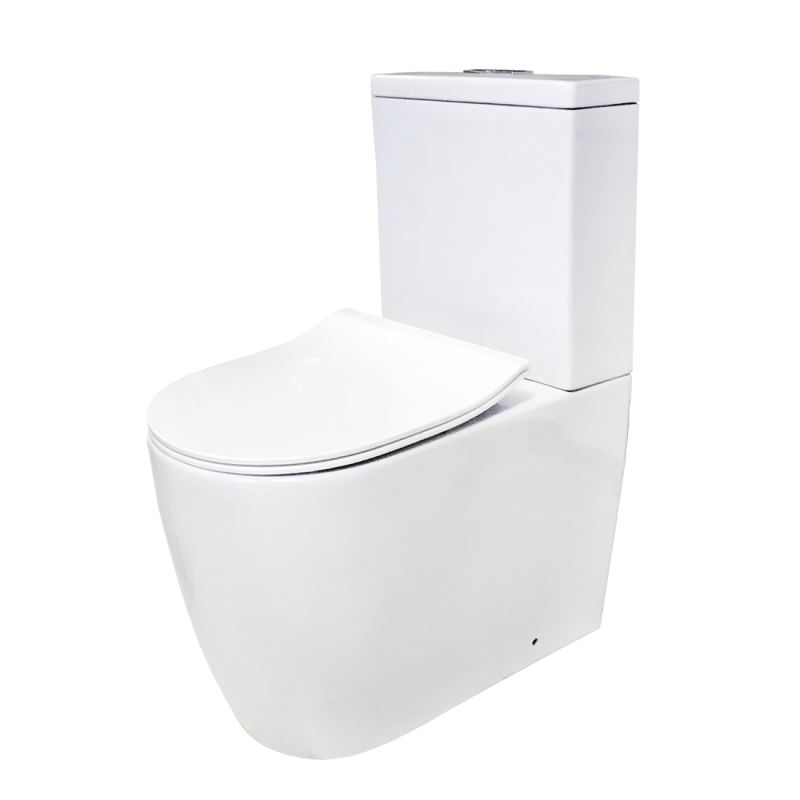 Katrina Rimless Bathroom Toilet Suite Ceramic Back To Wall Soft Close Seat S P