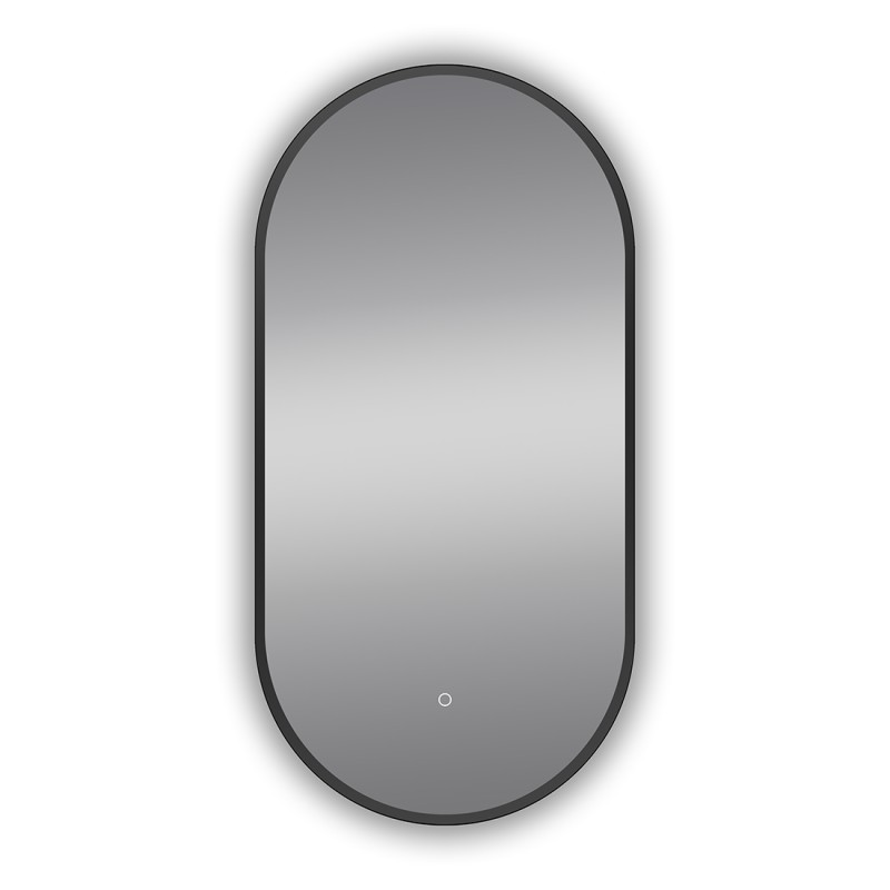 LED Oval Mirror 450x900mm Matte Black